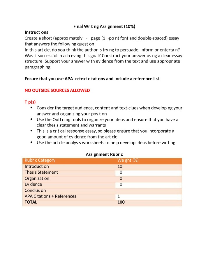 Analyzing Author Intent - Persuasion or Information