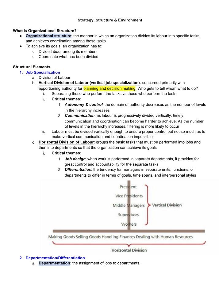 Strategy, Elements, and Environment in Organizational Structure