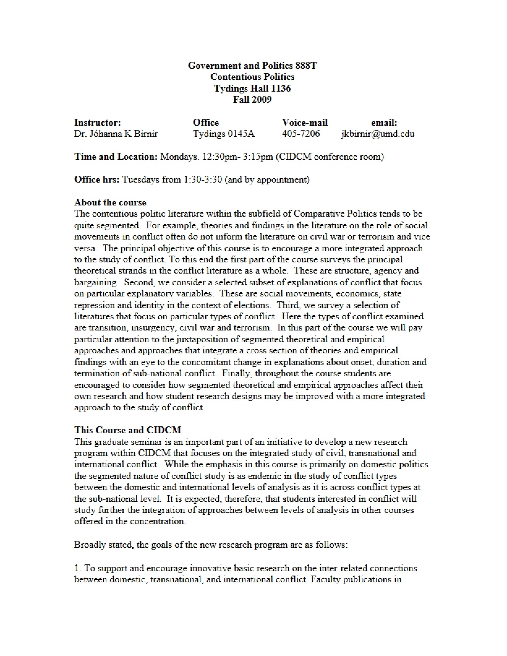 GVPT 888T Syllabus