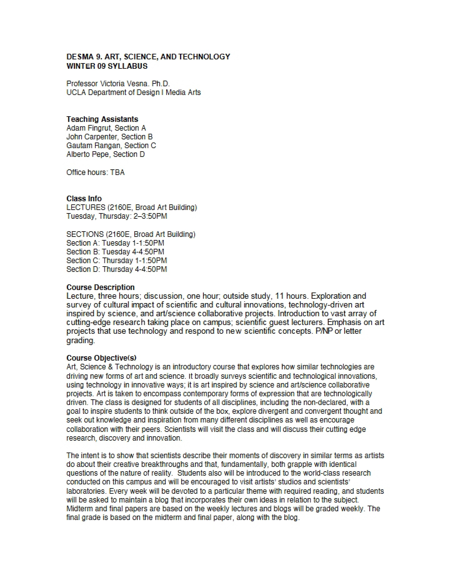 Course Syllabus
