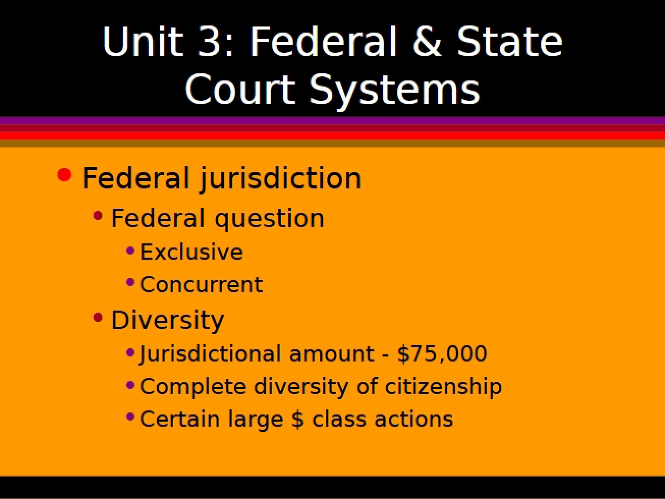 State and Federal Courts (Unit 3)