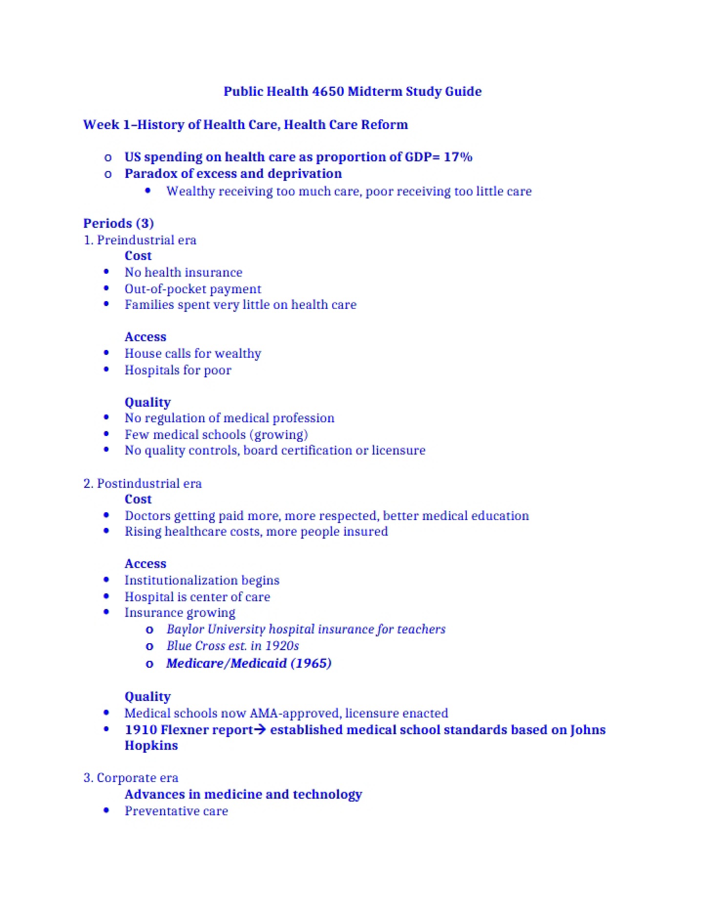 Guide for Midterm Study