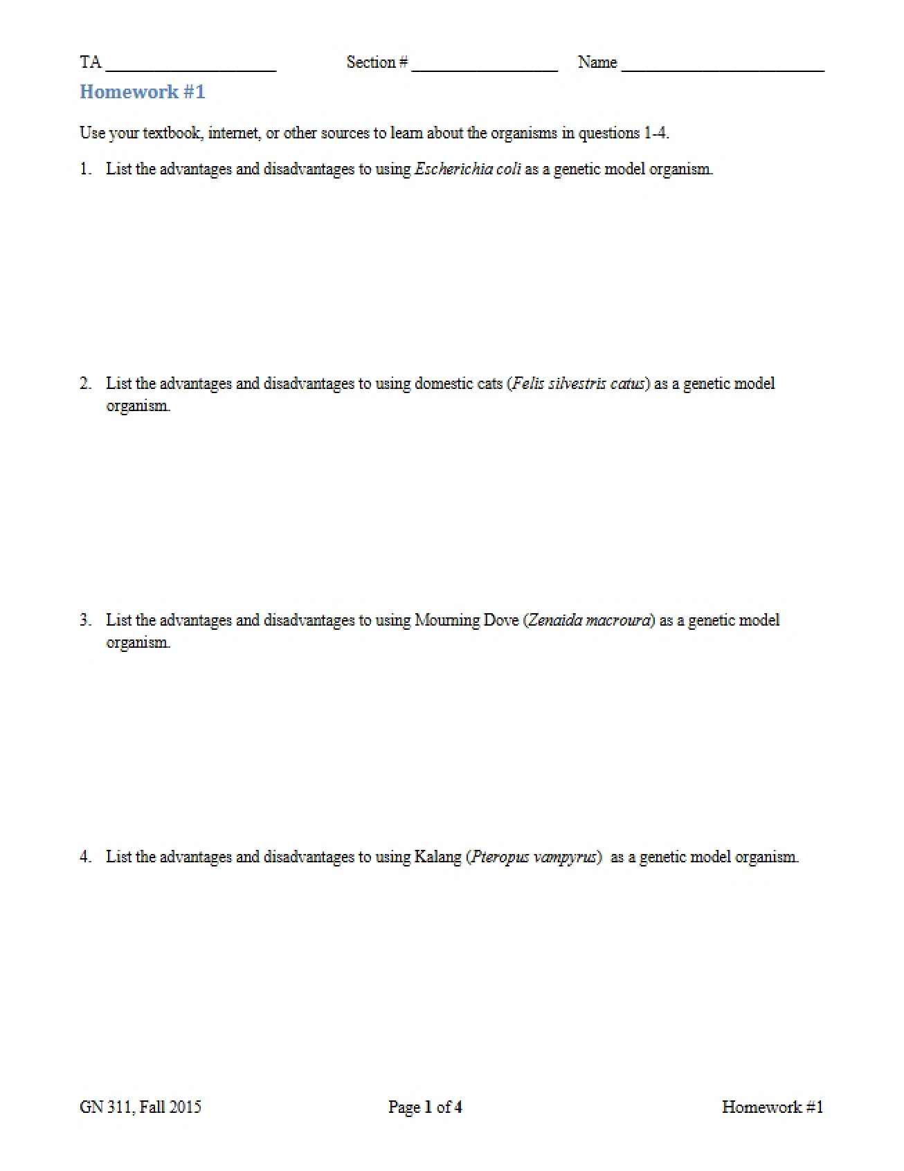 Spring 2016 Homework 01 Updated