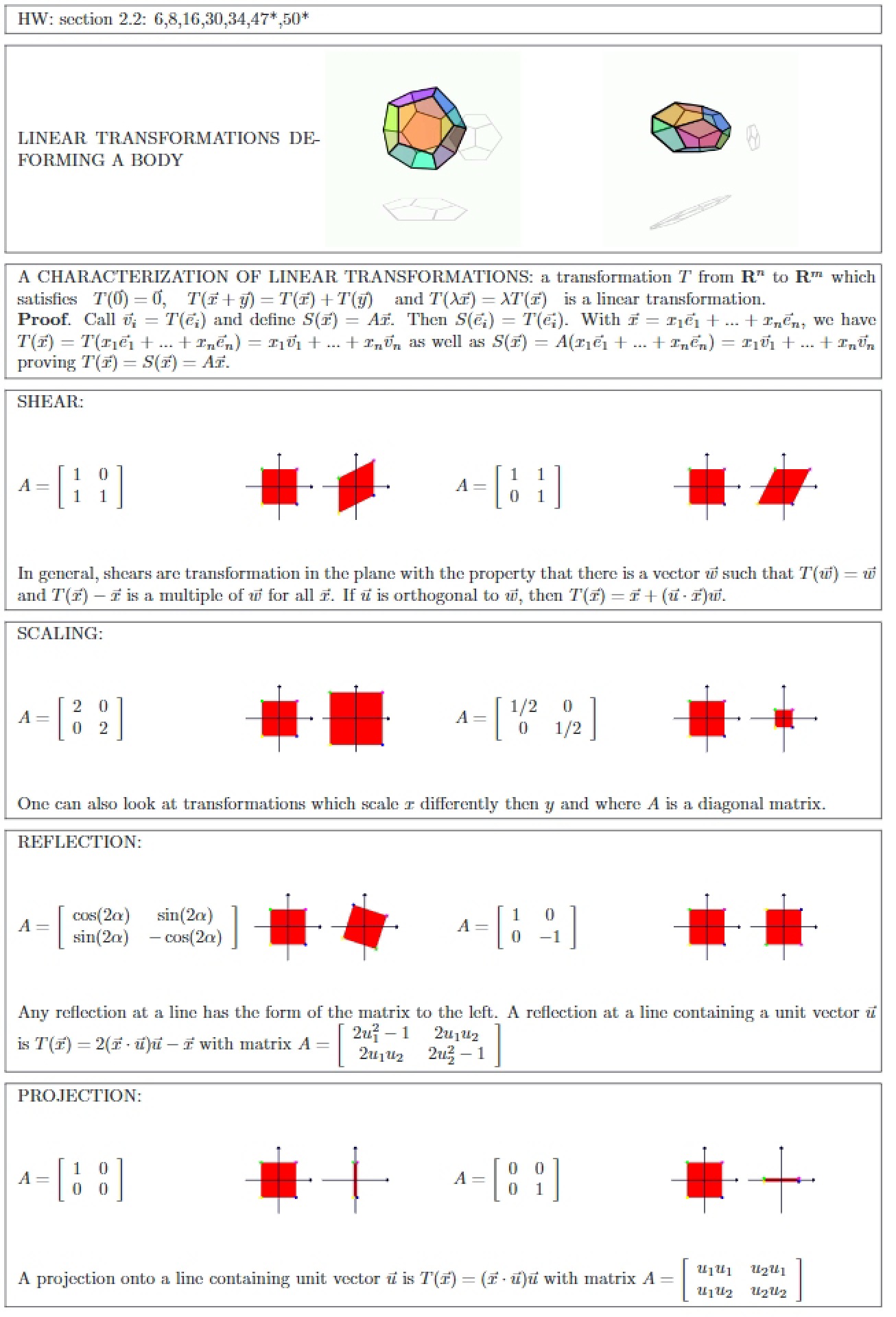 Geometric Linear Transformations
