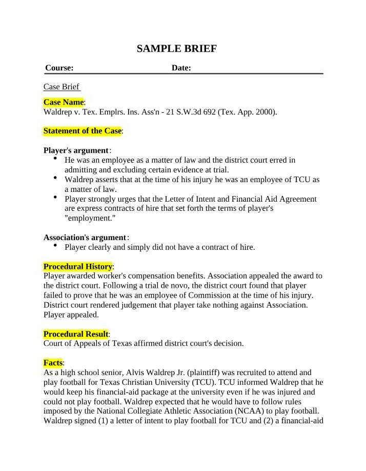 Case Brief - Waldrep