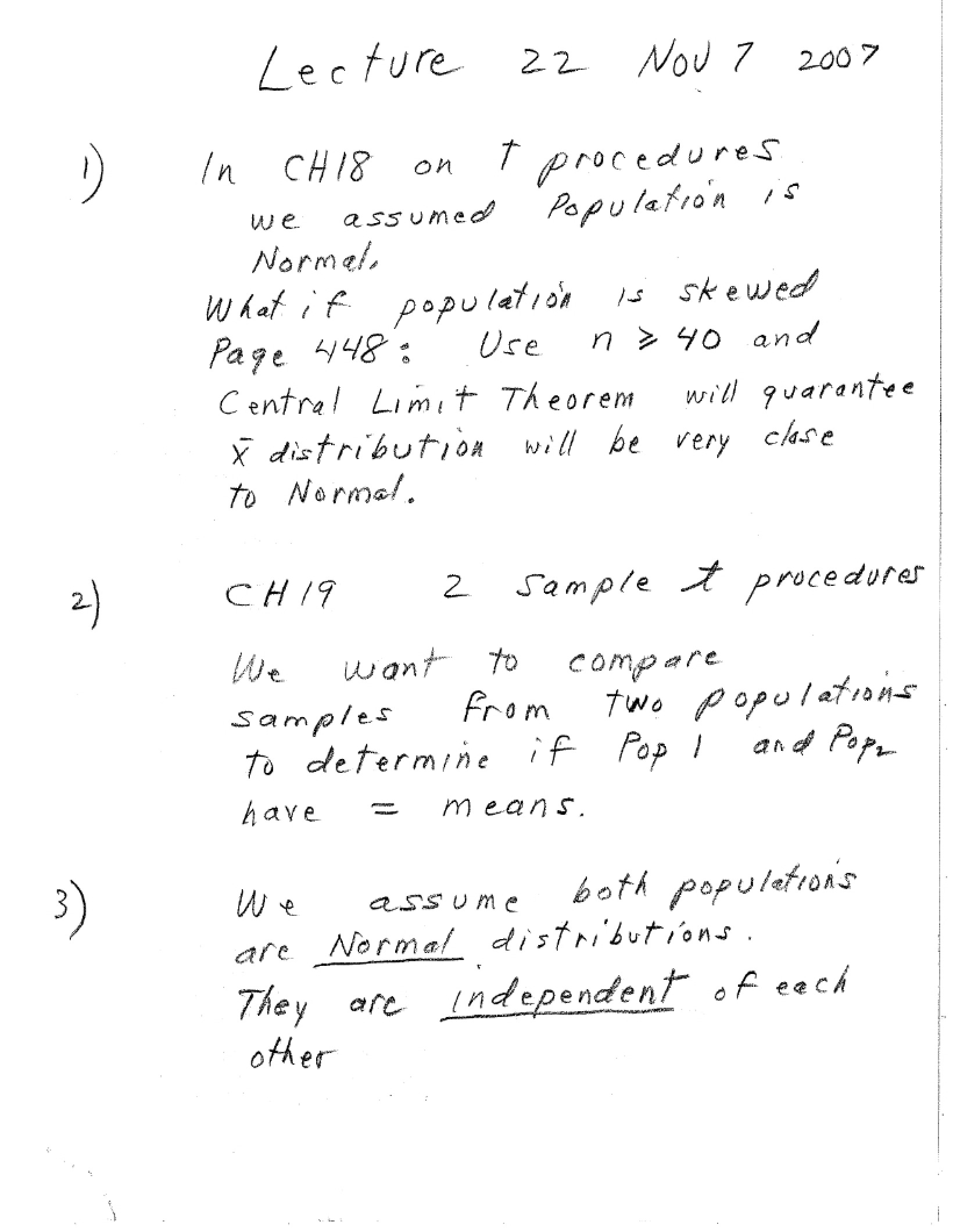 Lecture Notes for Statistics