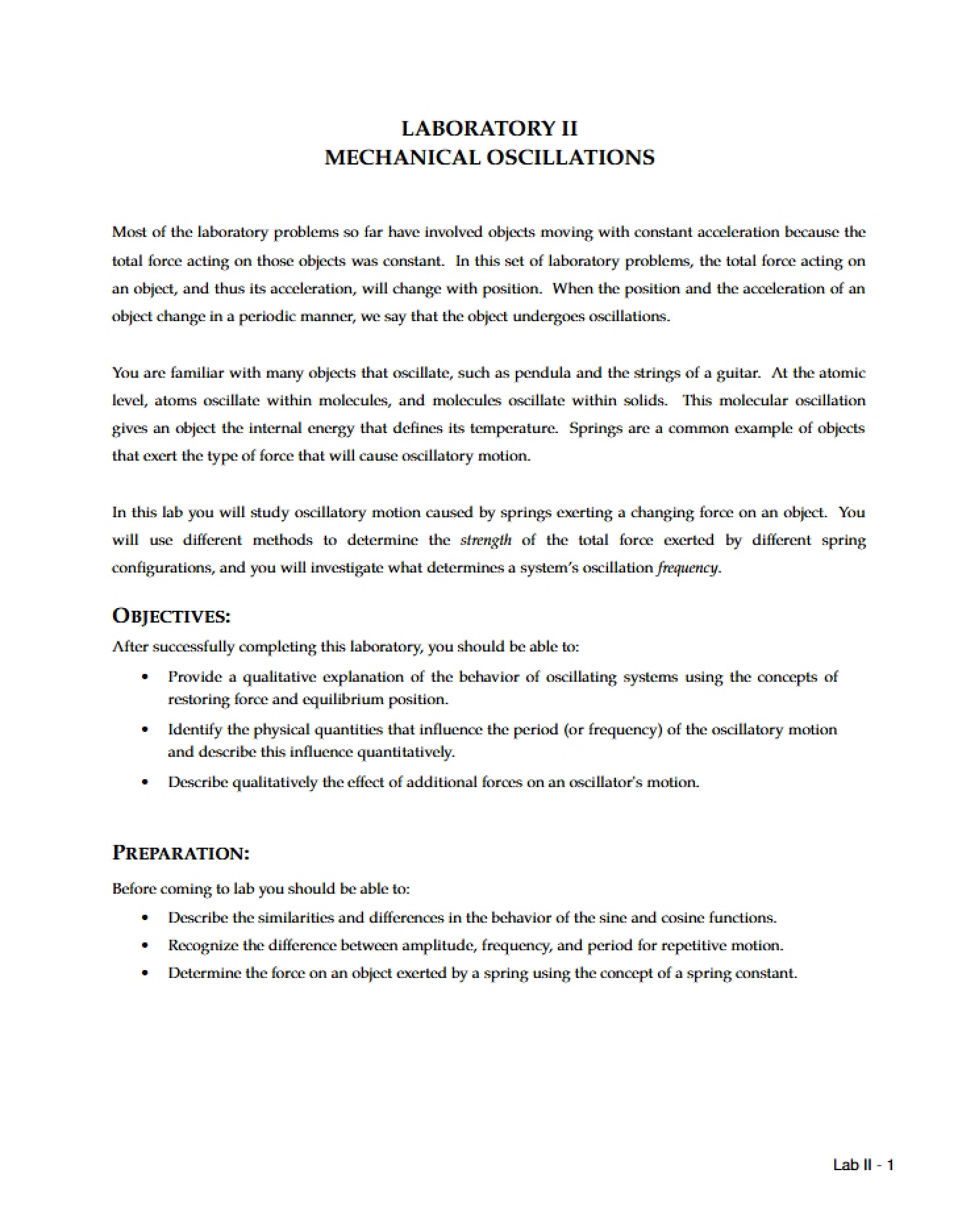 Mechanical Vibration and Oscillation