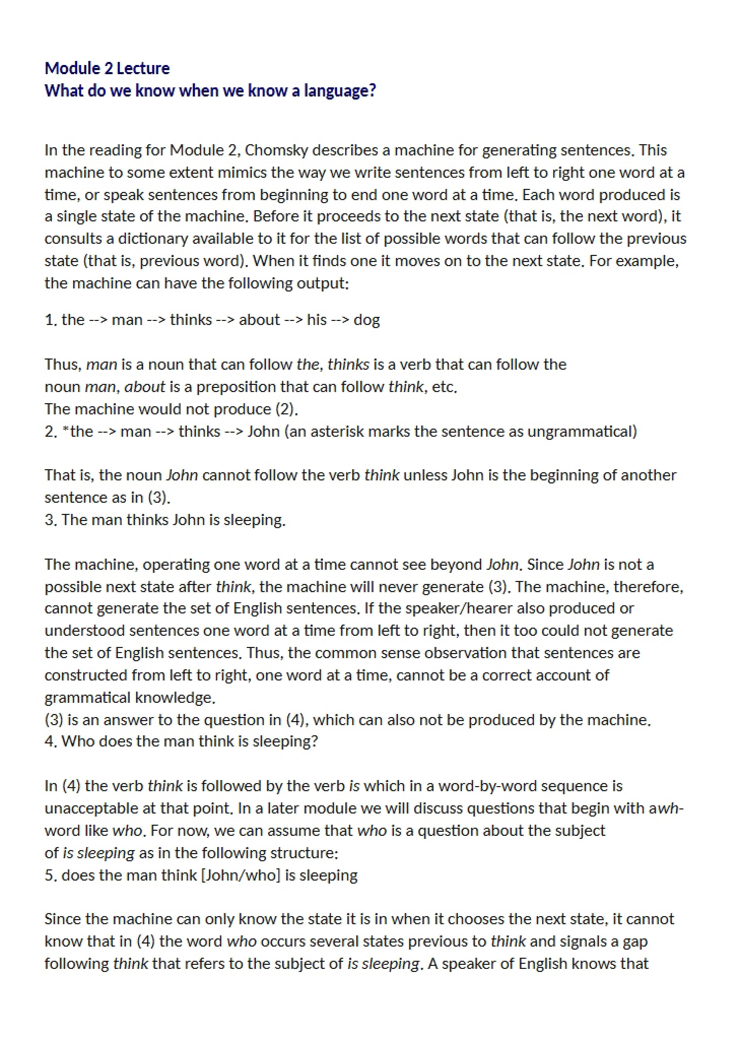 Notes for Module 2