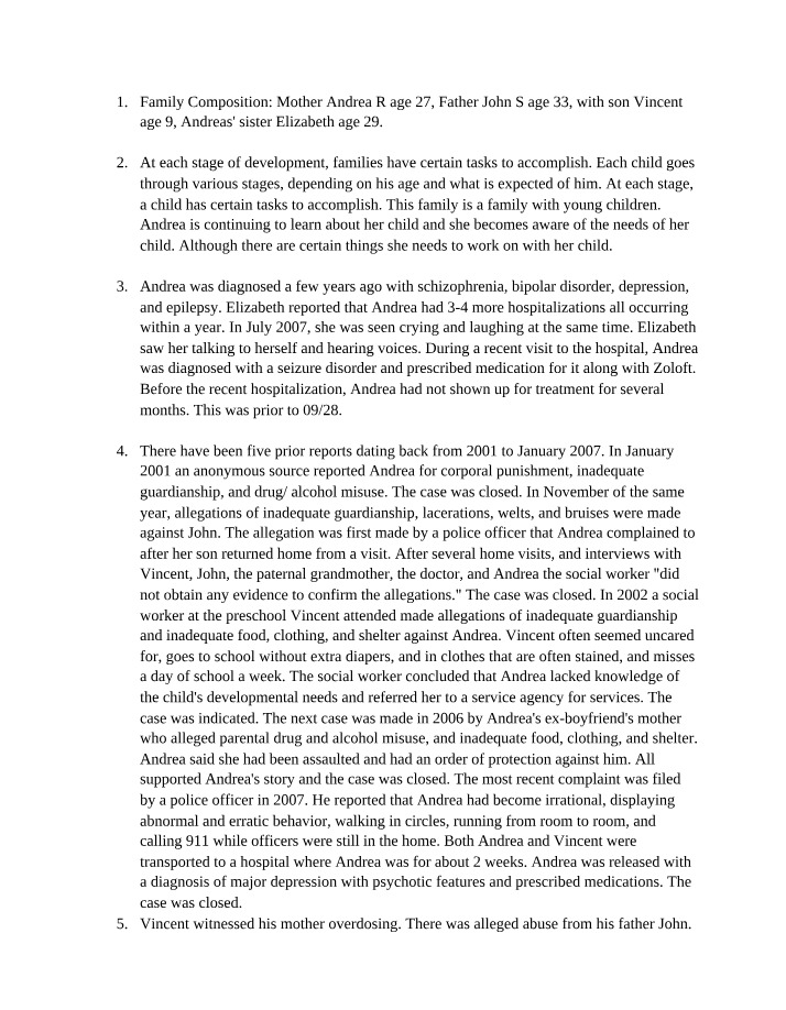 Social Work Practice 2 - Case Study