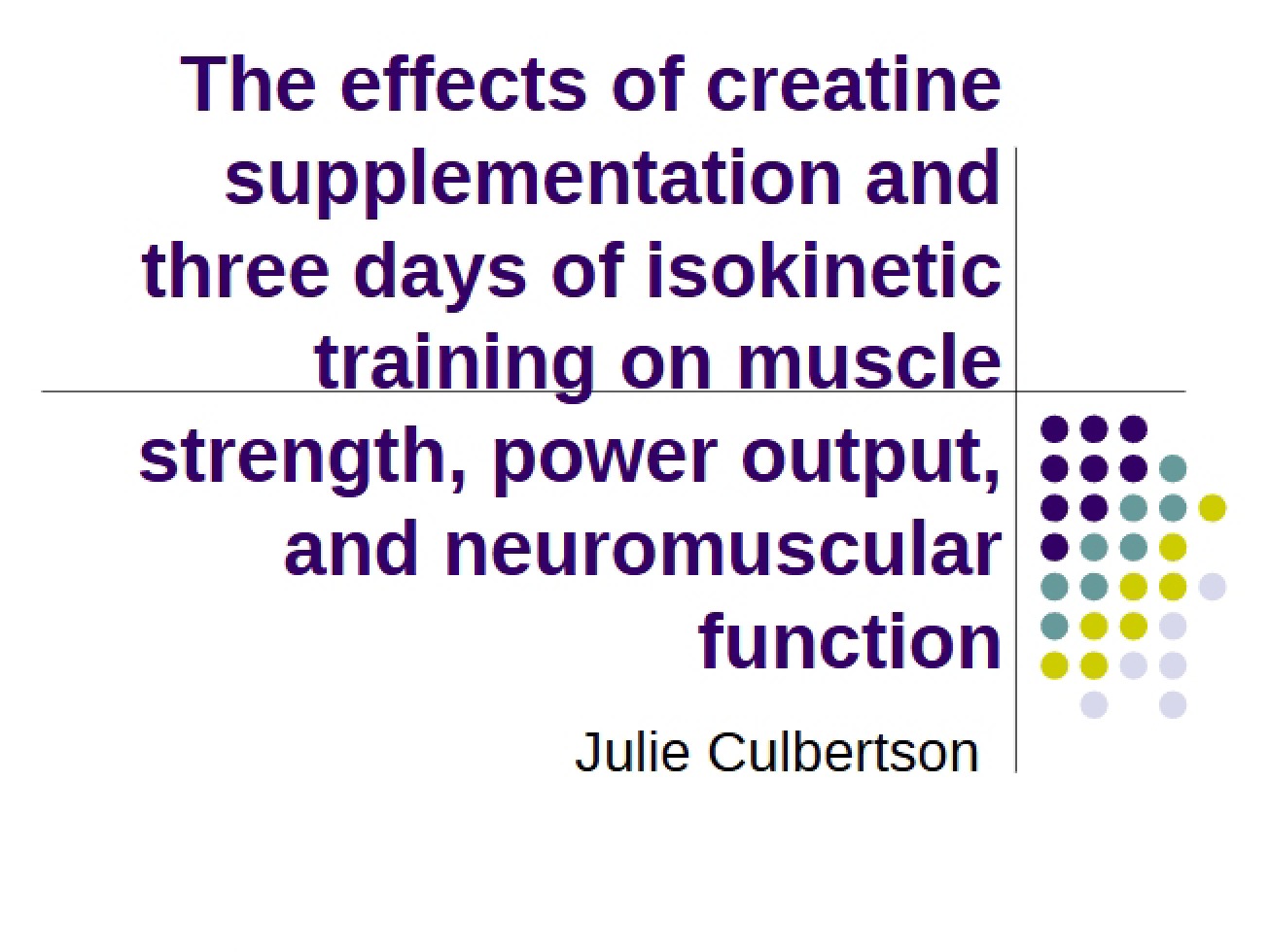 Creatine Supplementation Effects