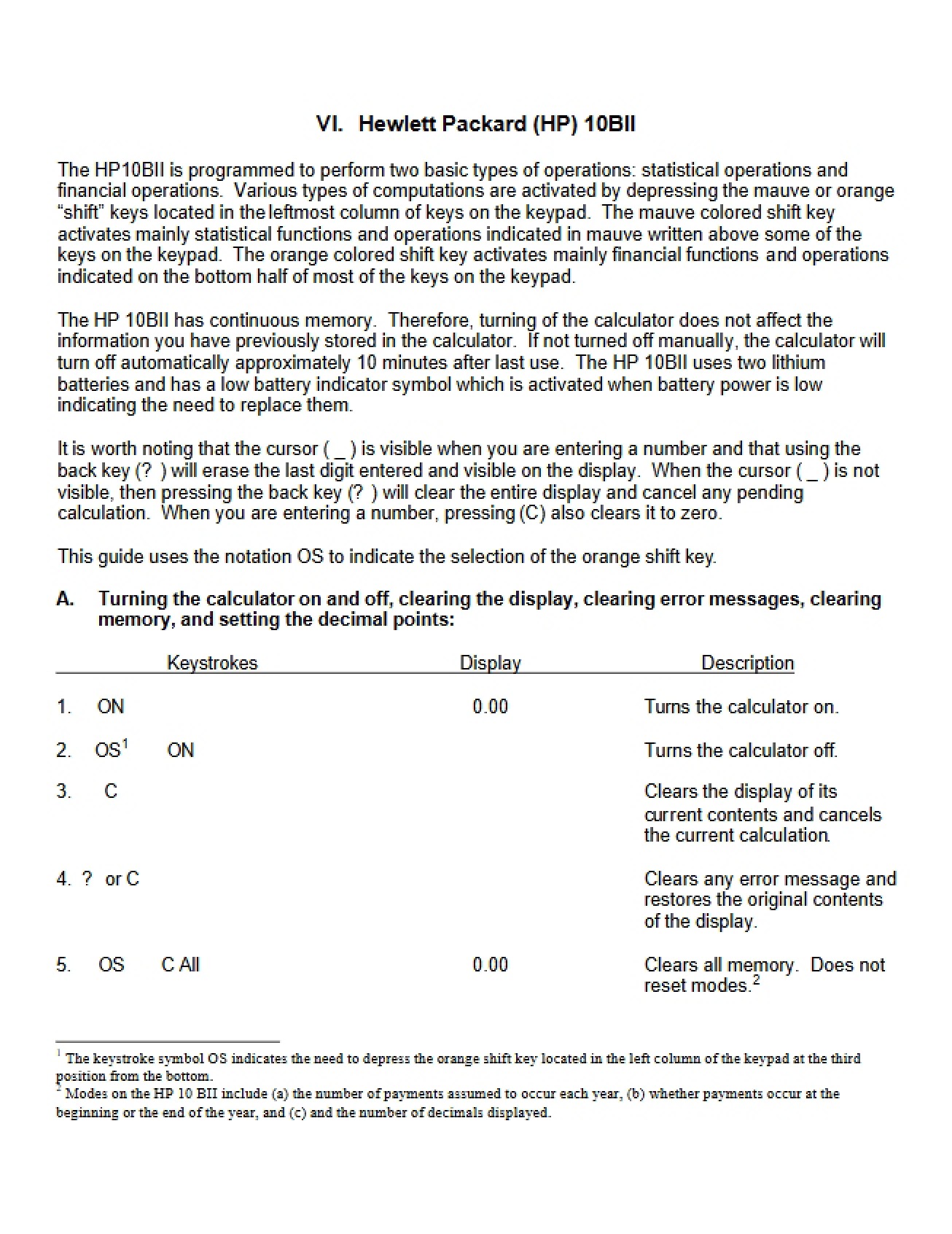 HP 10BII Calculator Guide