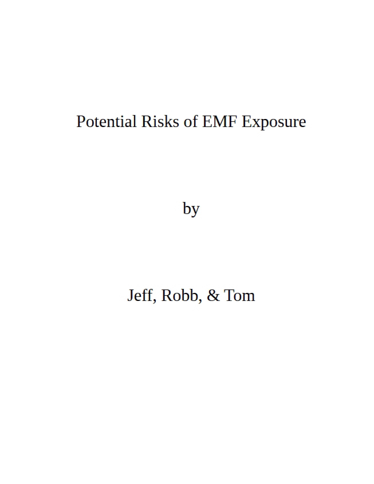 EMF Exposure Risks