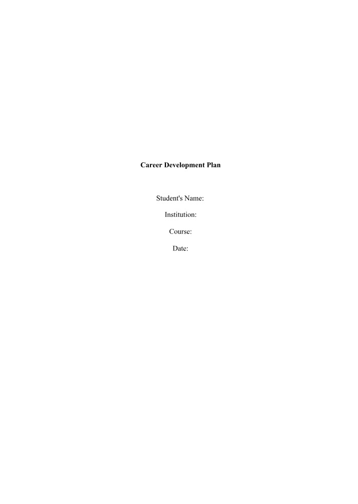 Plan for Career Development