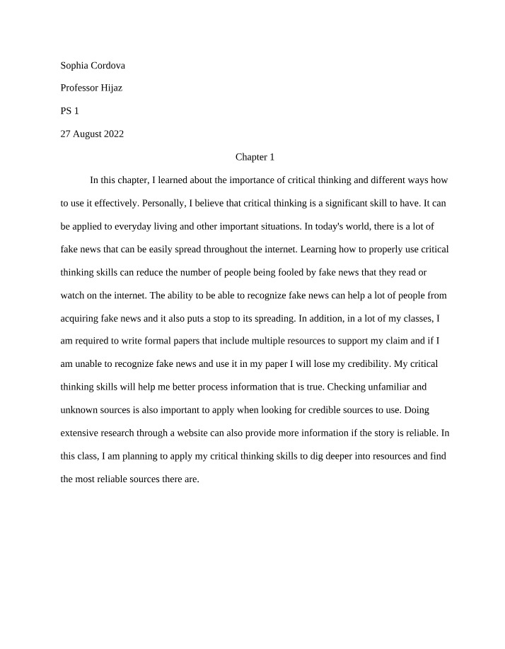 Assignment #1 - PS 1