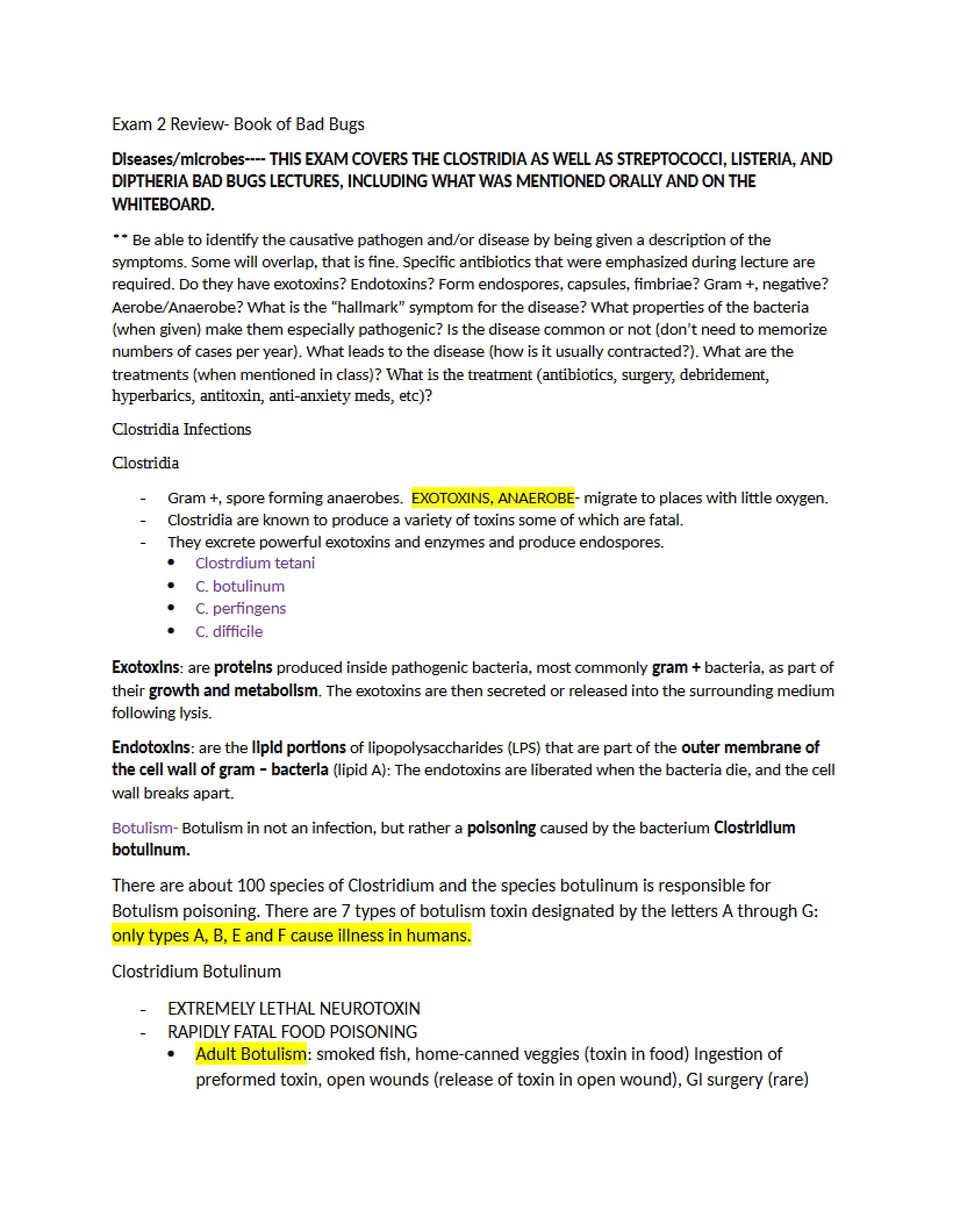 Bad Bugs Book Exam 2 Review