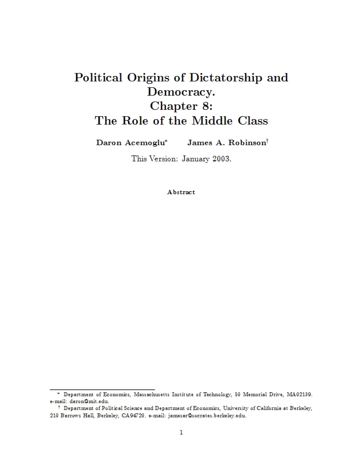 Middle Class Function