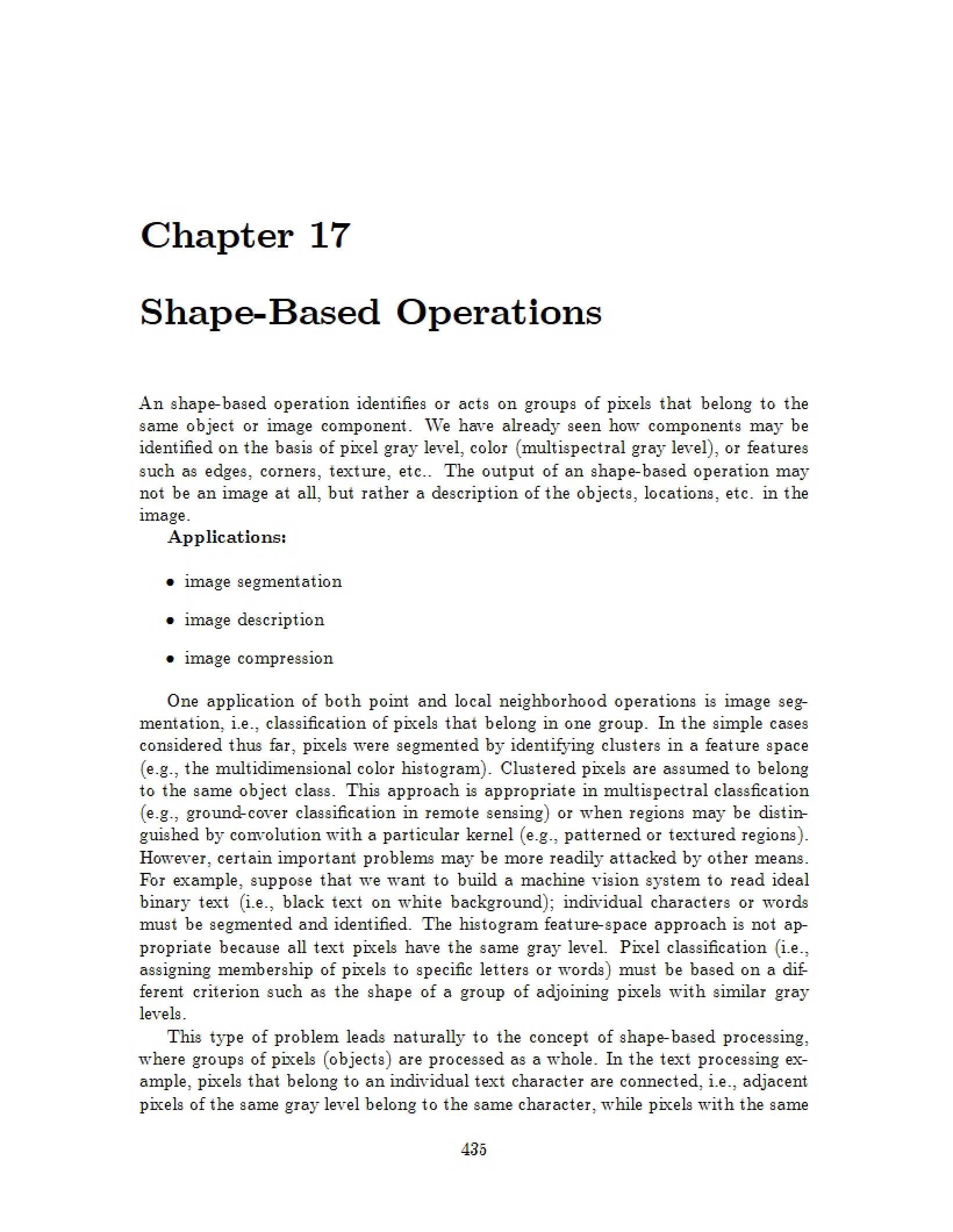 Operations Based on Shape