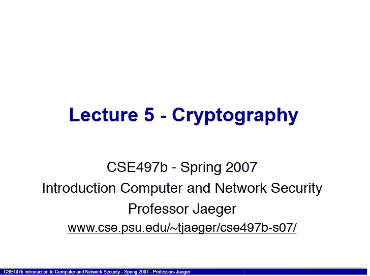 Cryptographic Principles