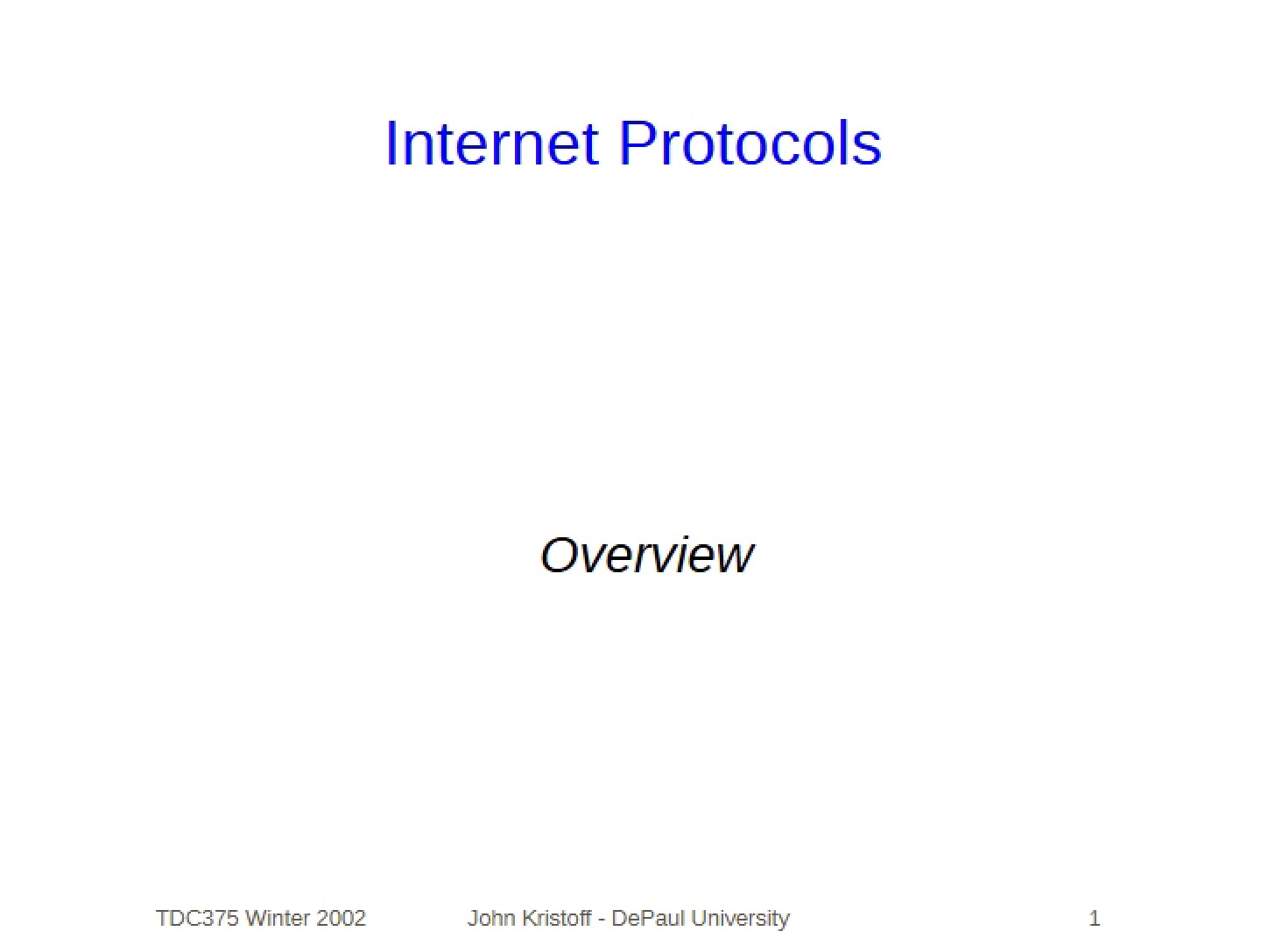 Protocols Summary