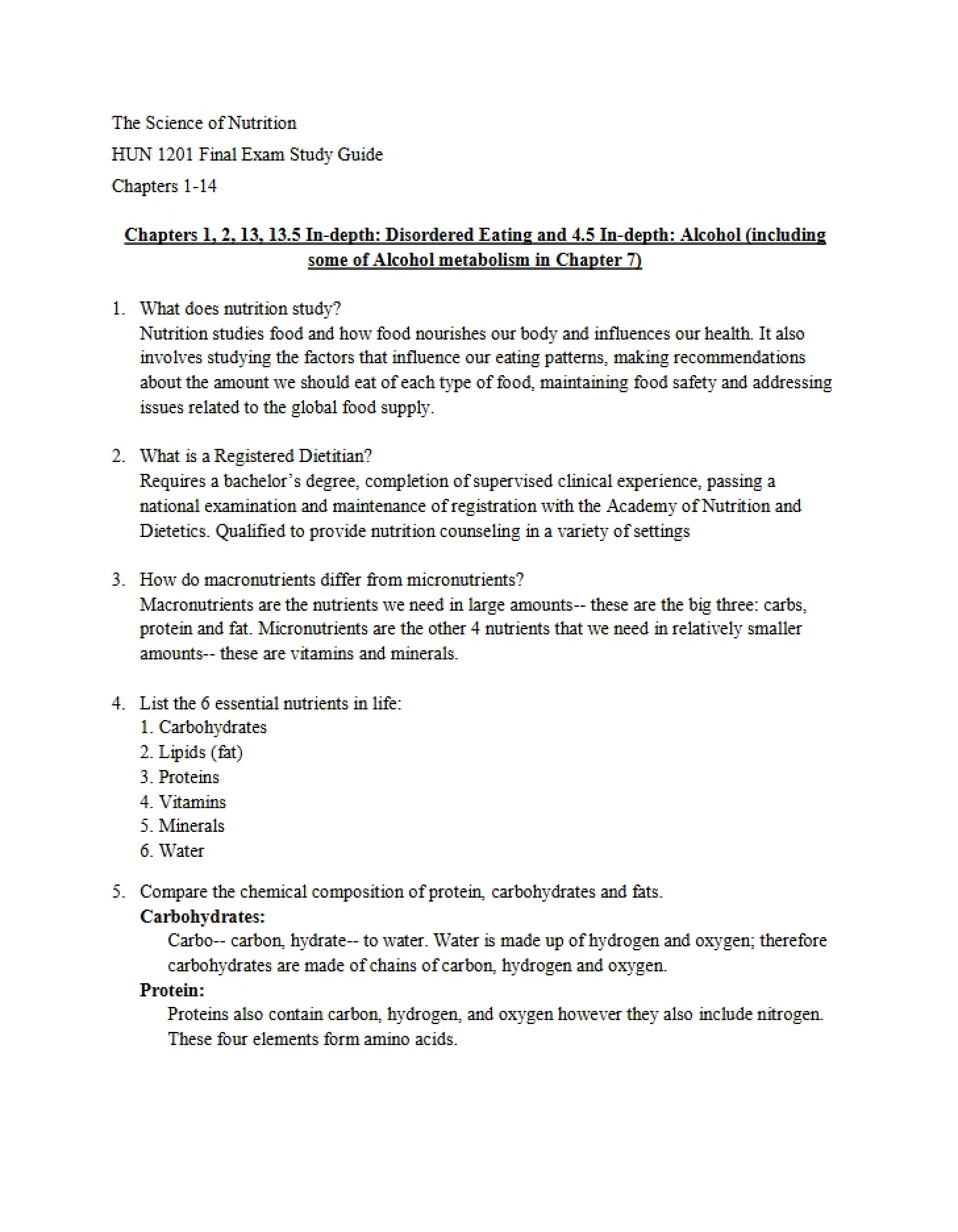 Final Assessment Study Manual