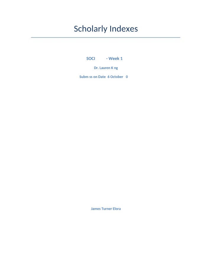 Indexes for Scholarly Research