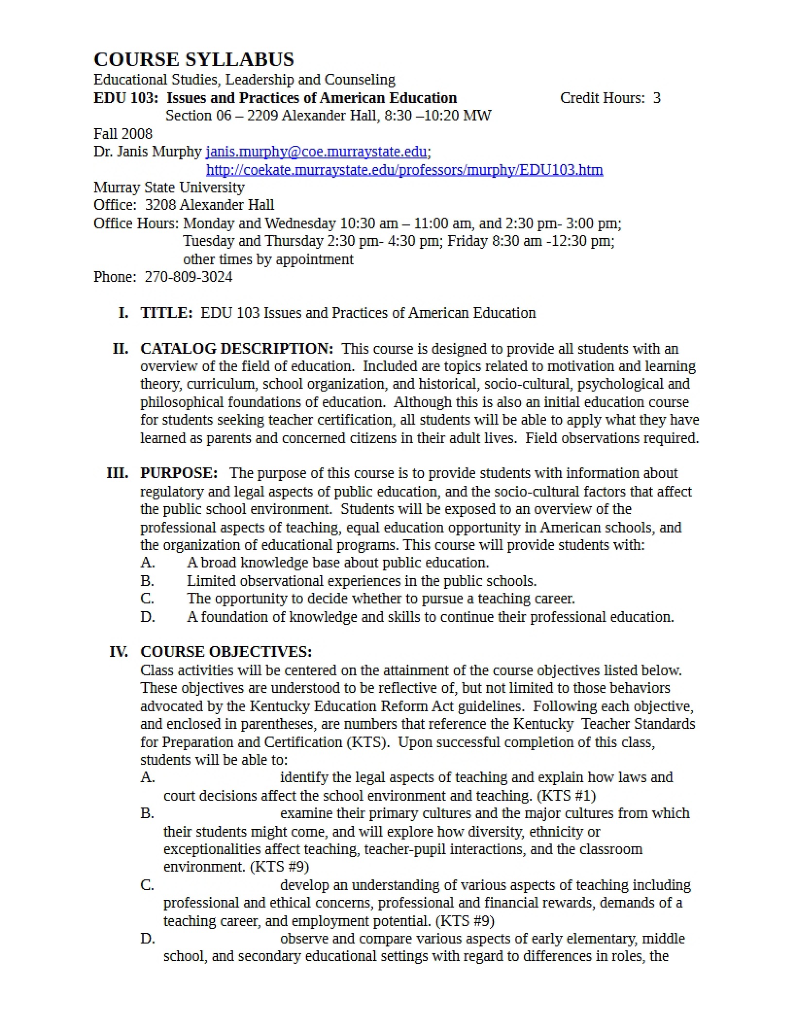 Syllabus - 8 Pages