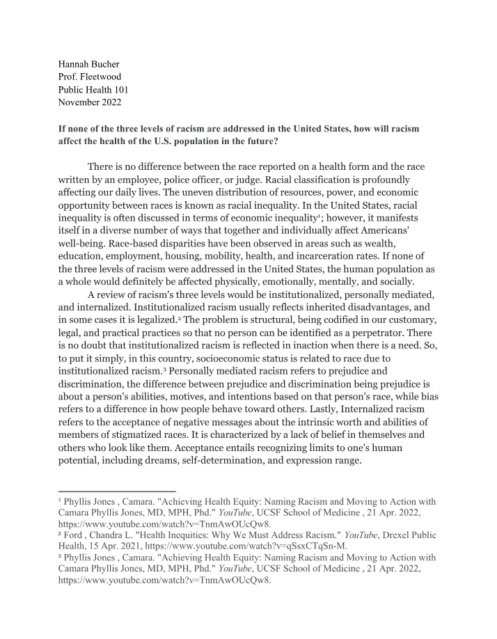 Week 8 Essay - PBHL
