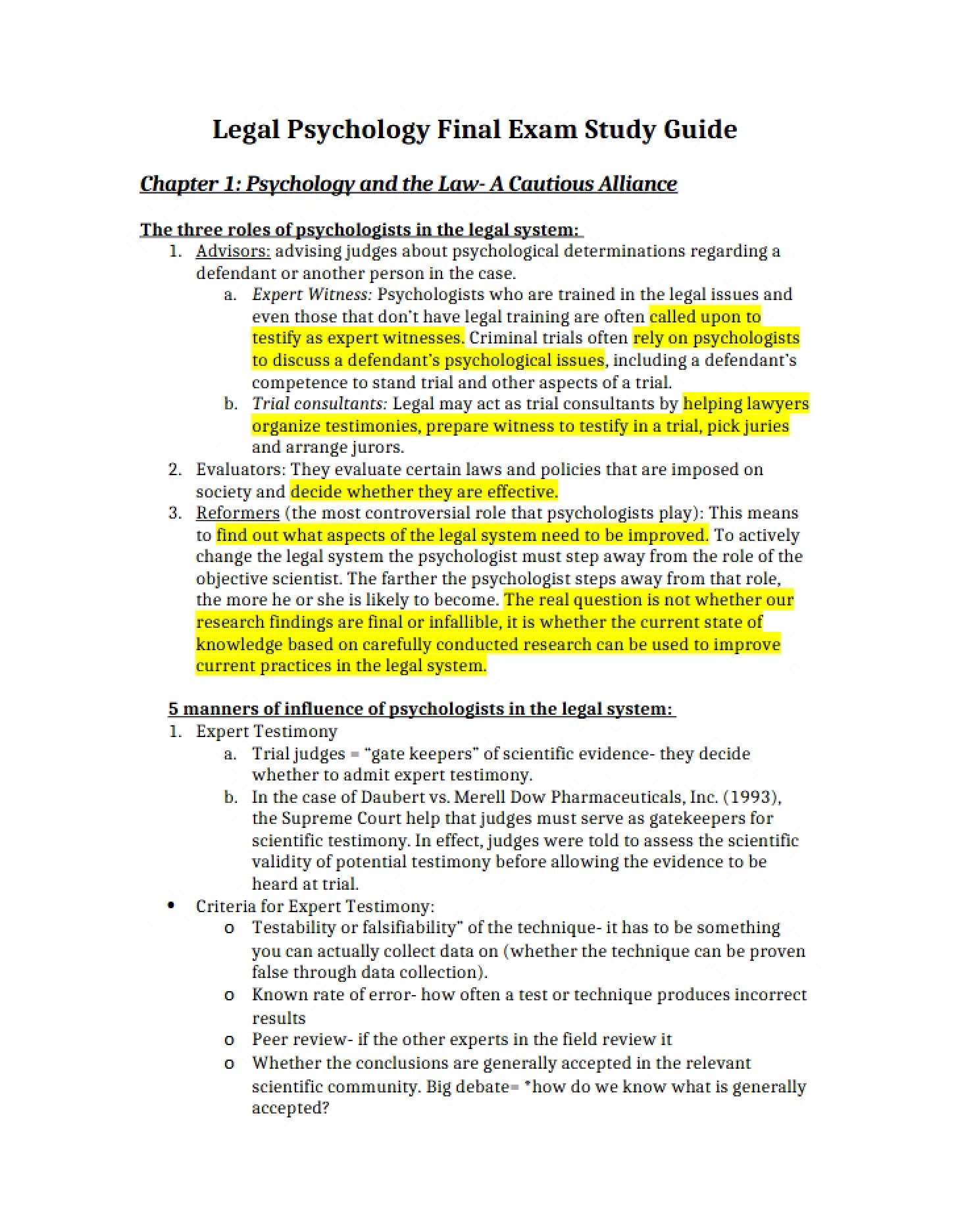 Legal System Psychology