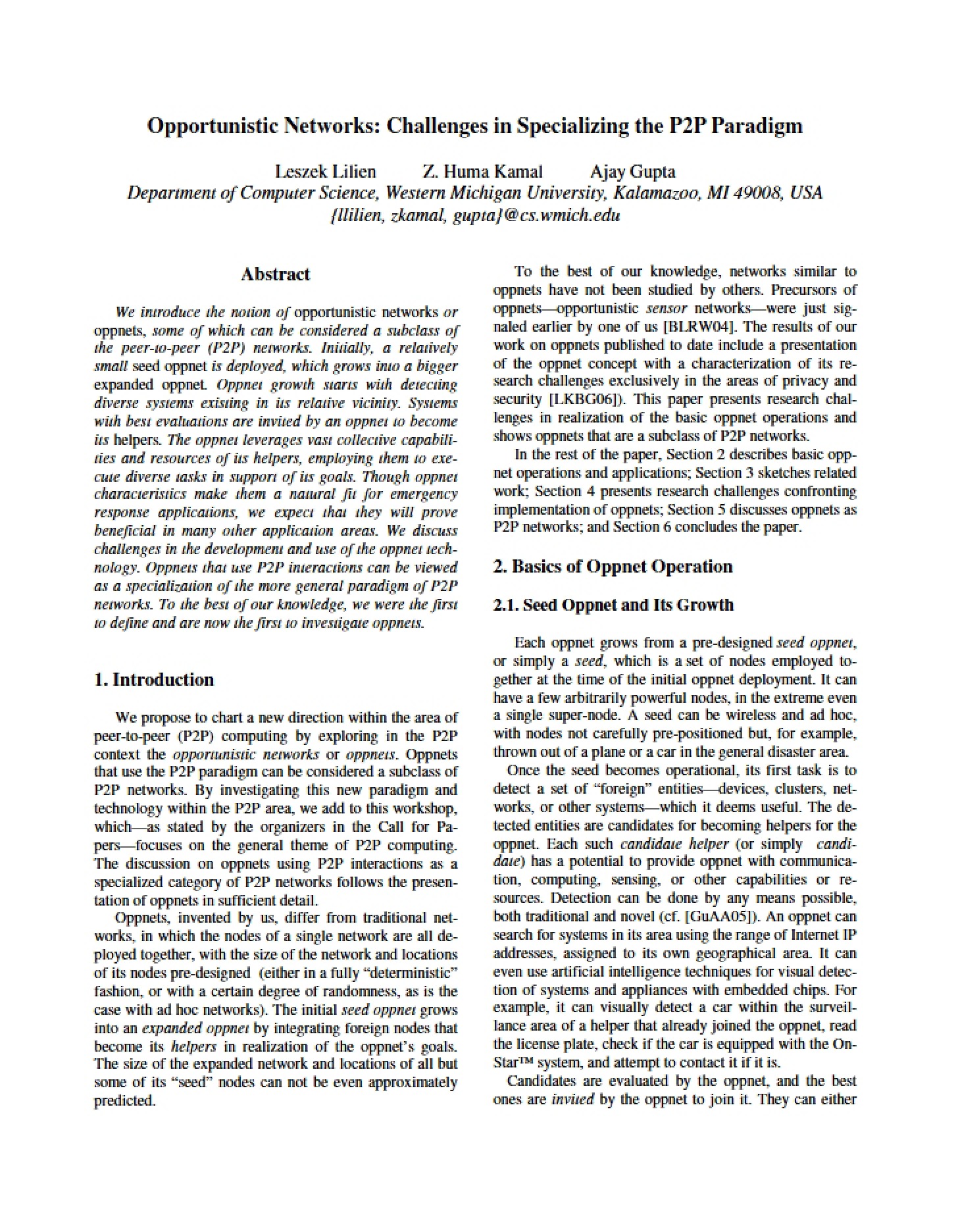 P2P Paradigm Opportunistic Network Challenges