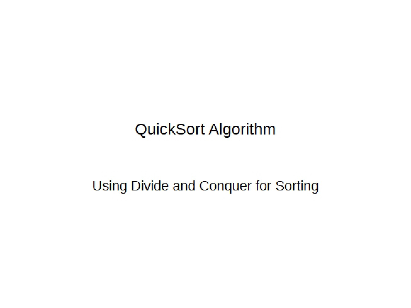QuickSort Method