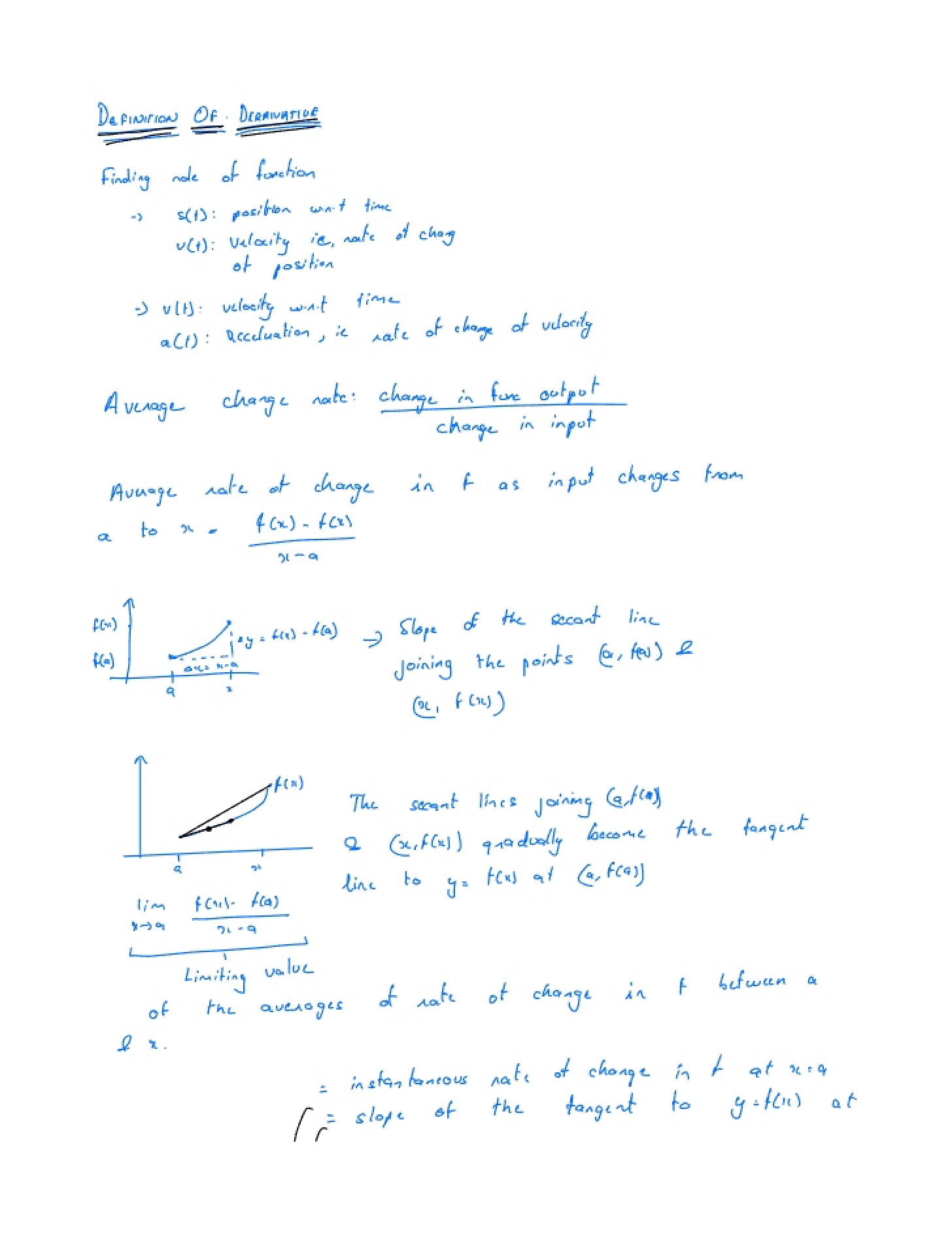Notes from Class