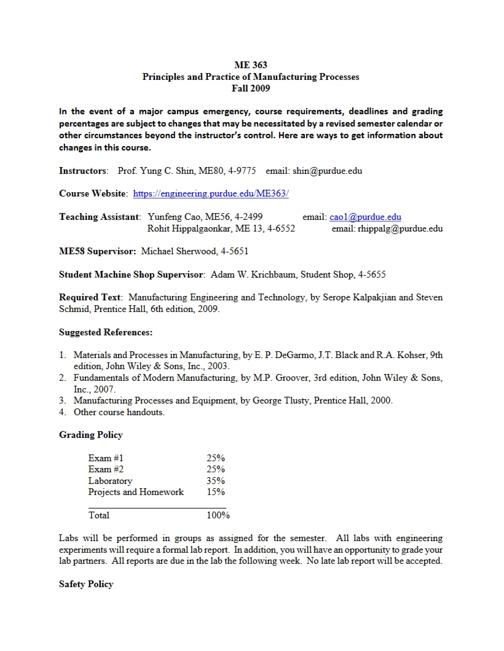 Course Syllabus