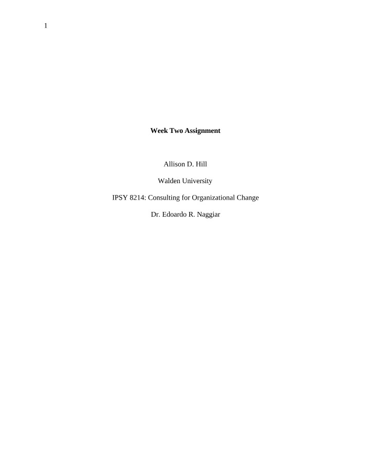 Week 2 Assignment 1 by Hill