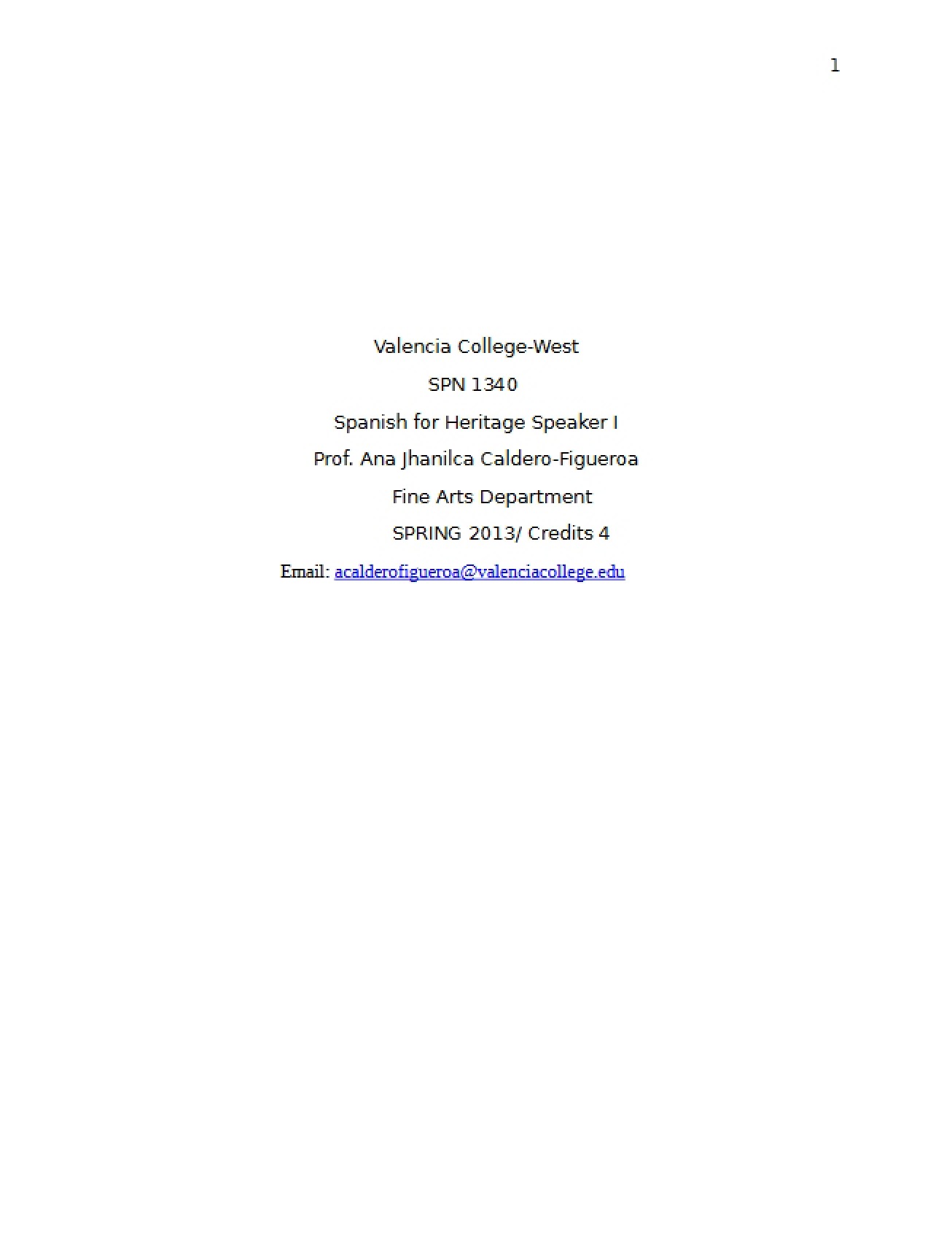 Course Syllabus
