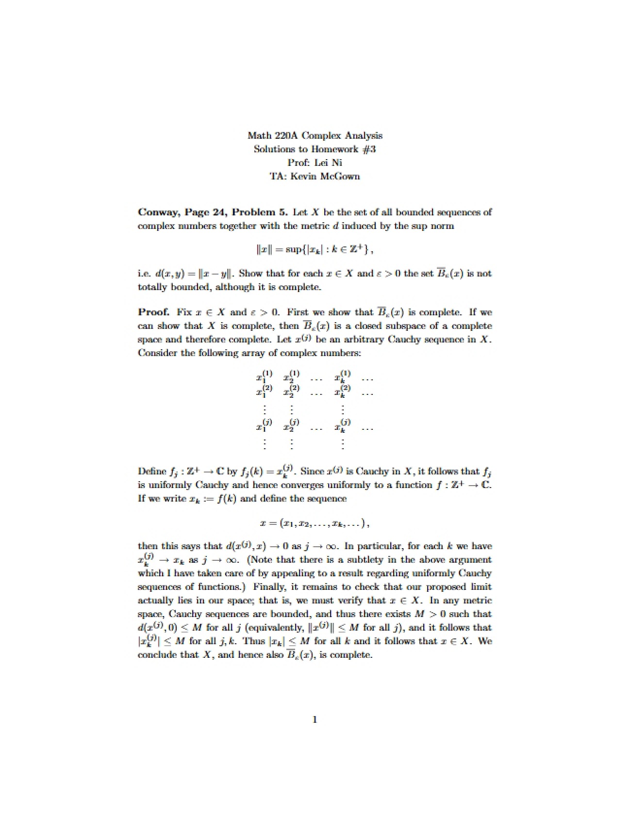 Solutions for Complex Analysis Homework 3