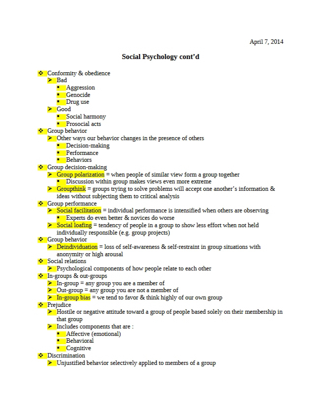 Continued Social Psychology