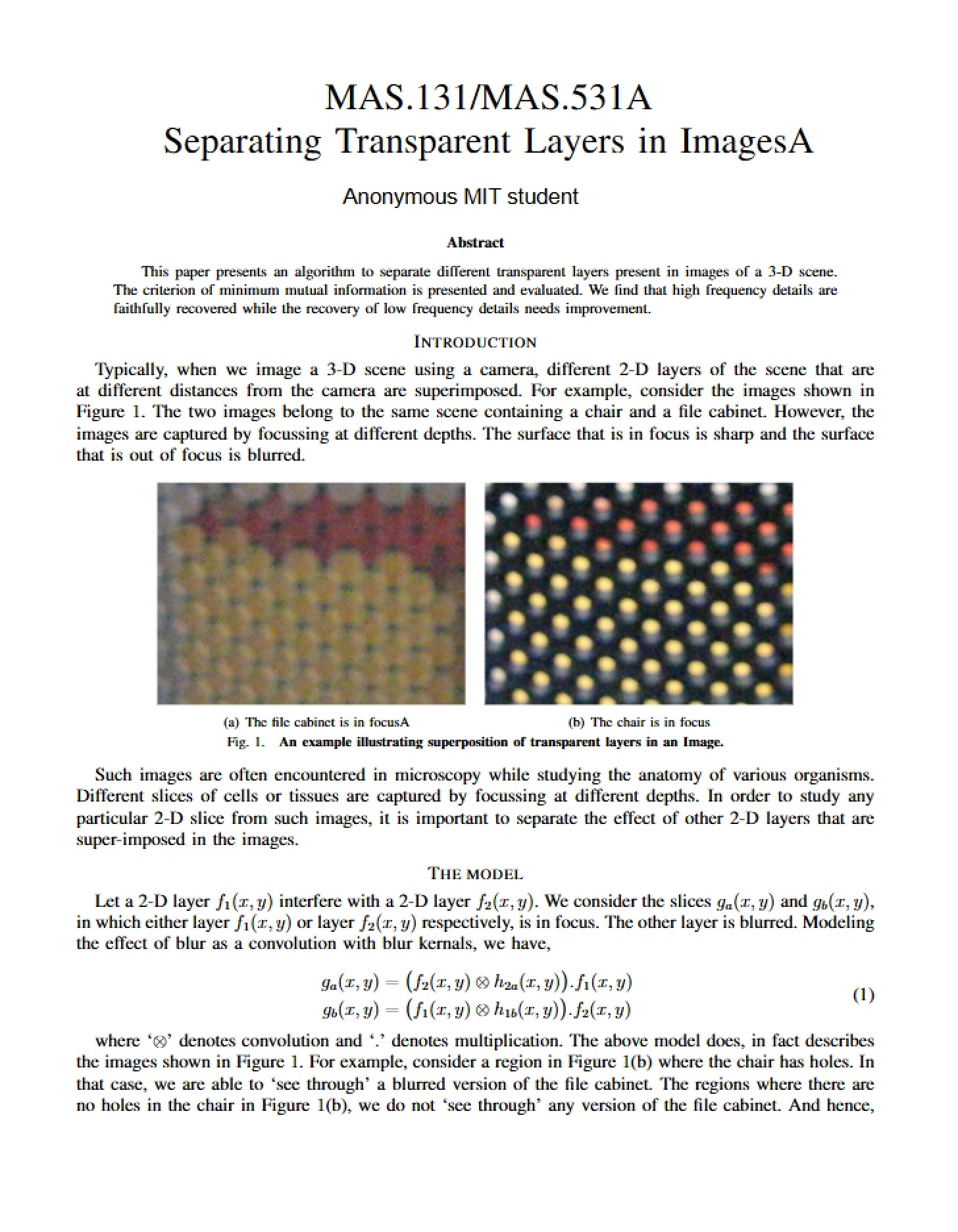 Image Transparent Layer Separation