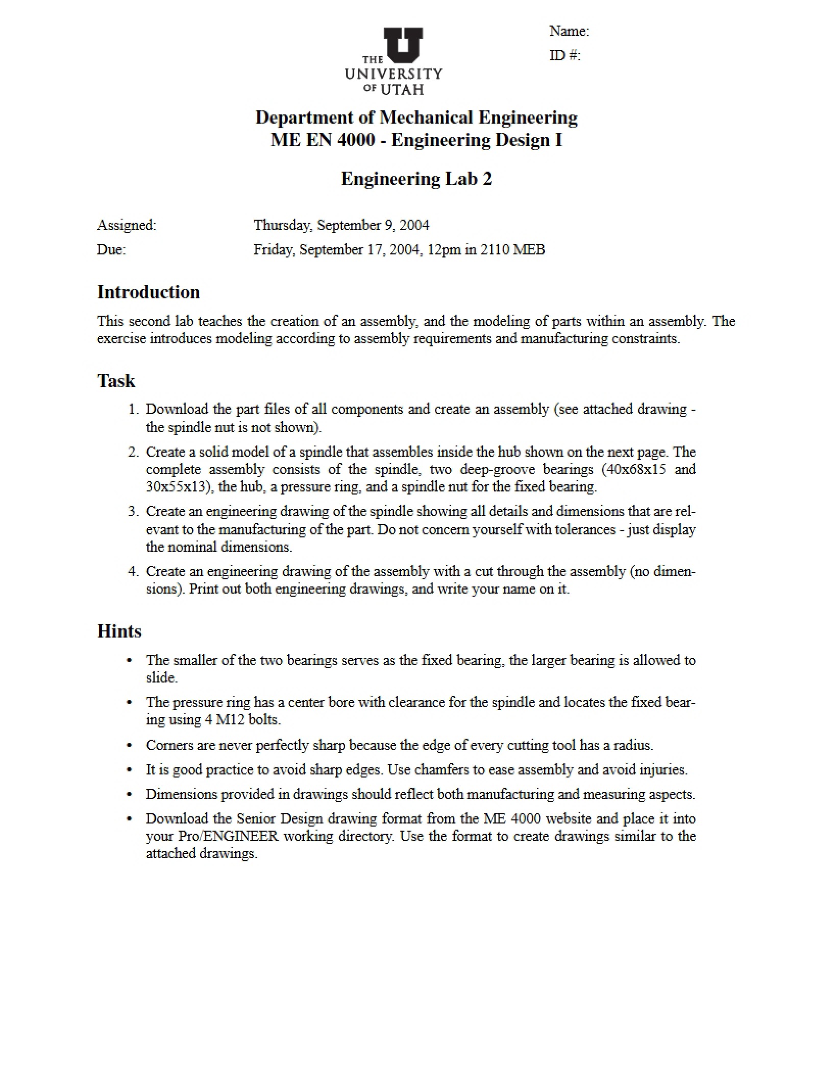 Lab 2 for Engineering Design