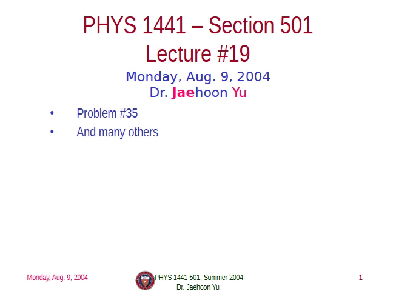 Notes from Lecture (8)