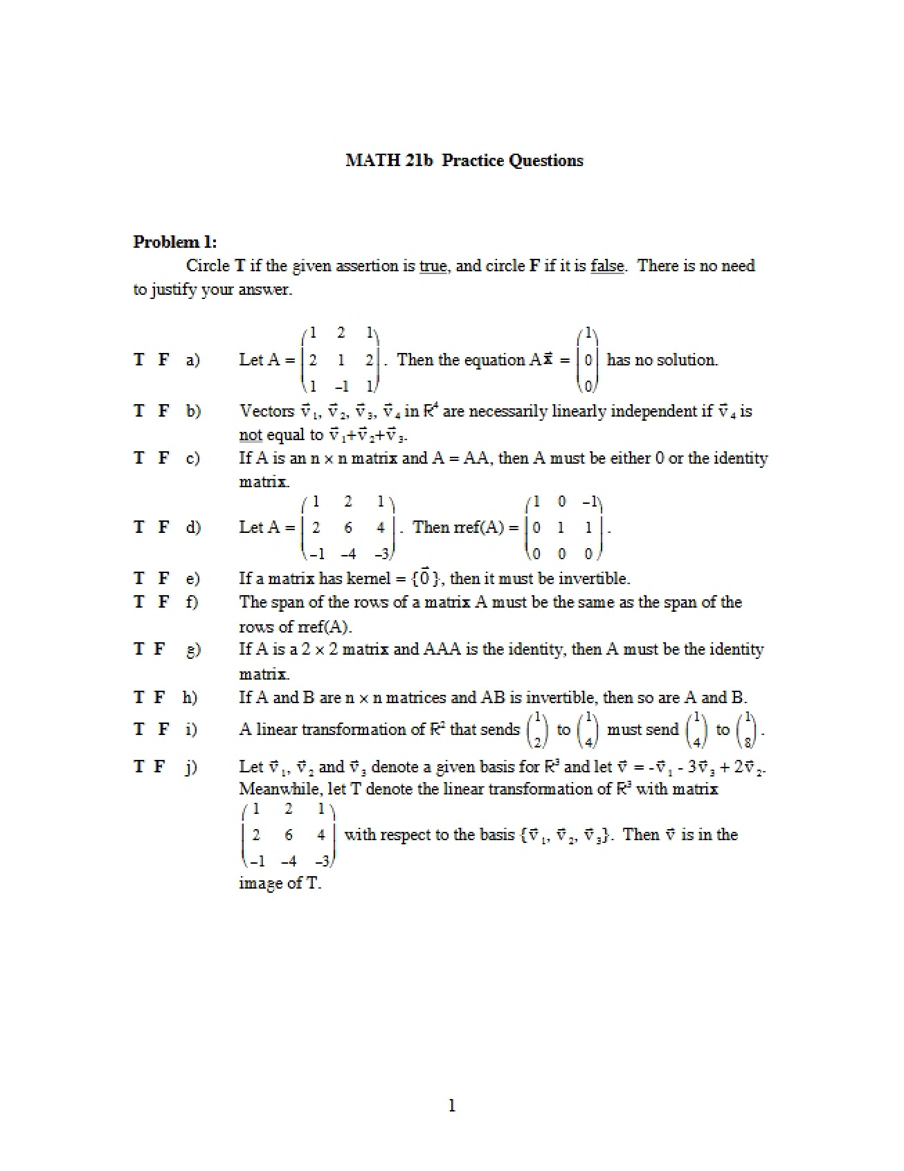 Mathematical Concept Practice Problems
