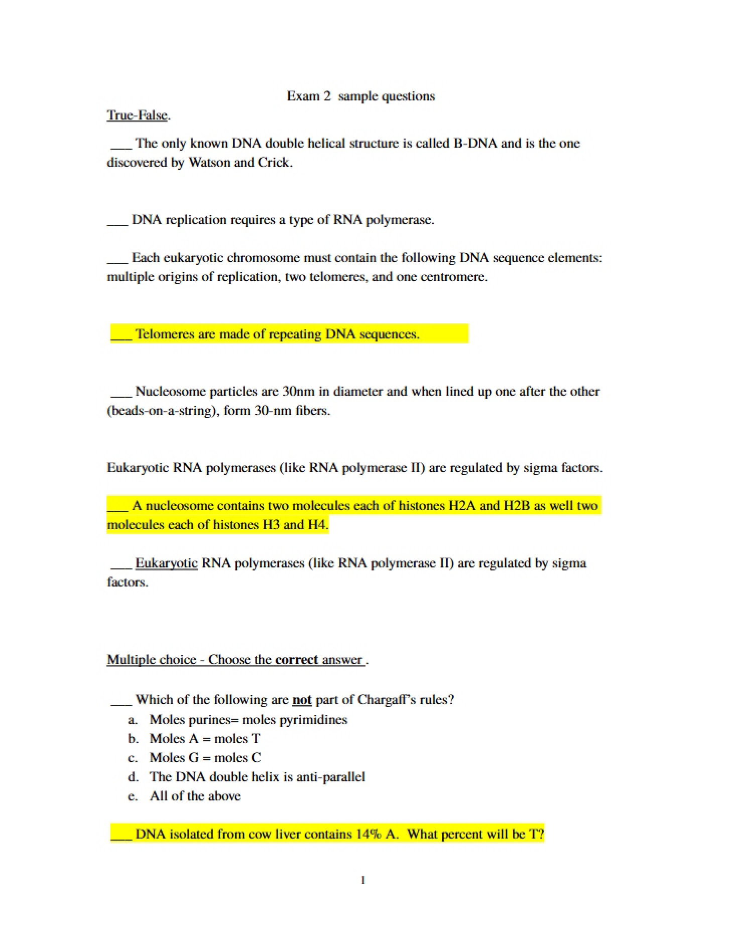 Sample for Exam 2
