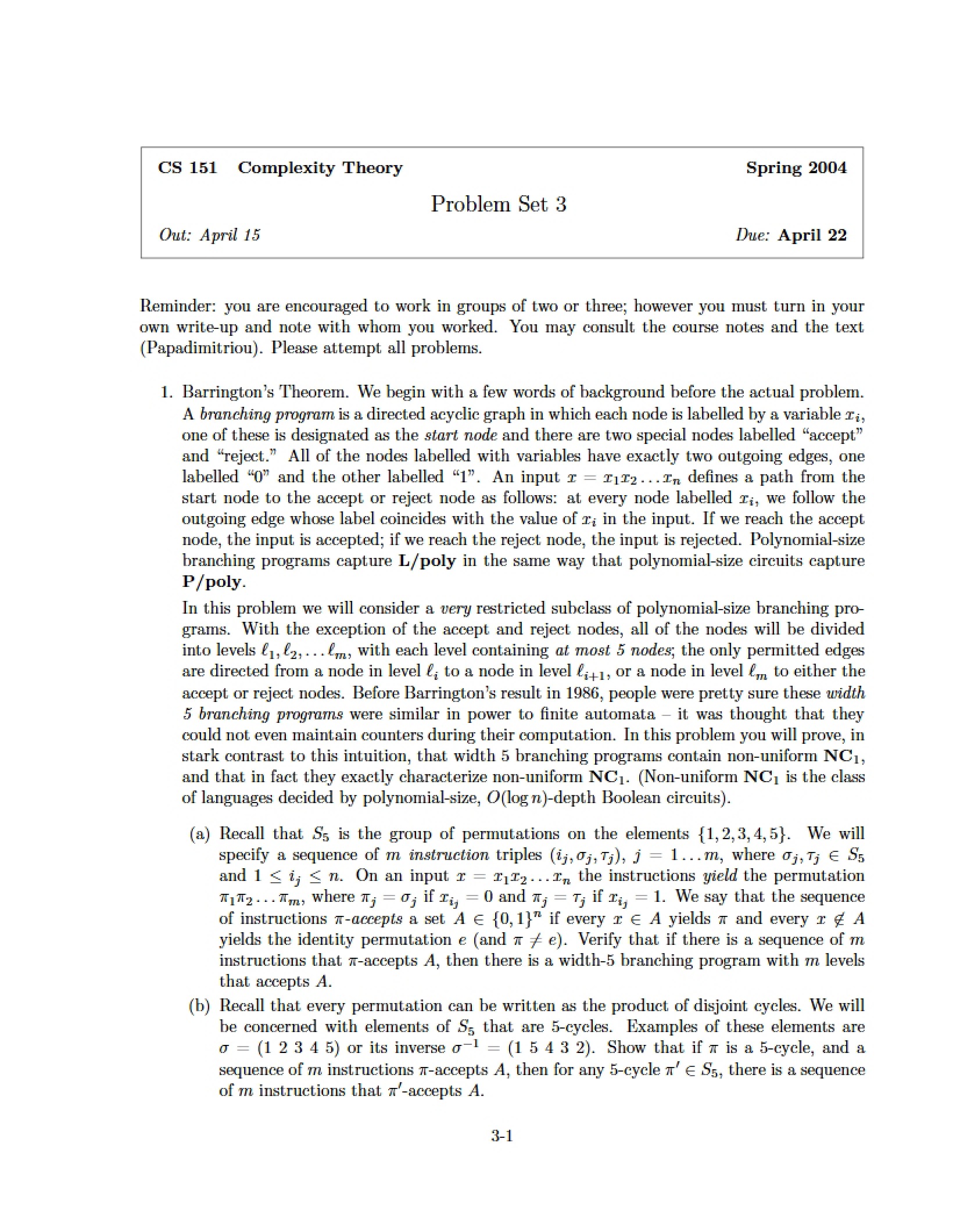 Problem Set Four