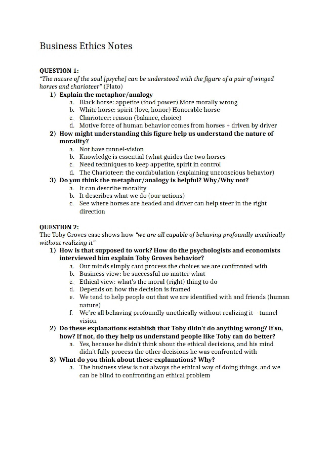 Preparation for First Ethics Exam