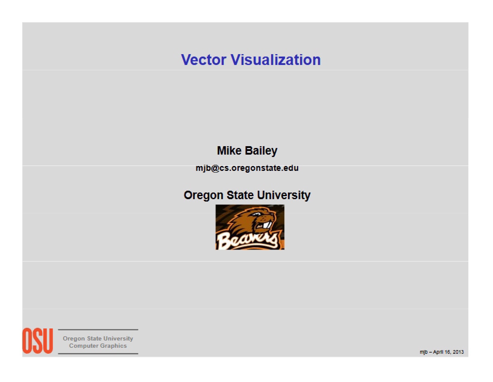 Vector Visualization Techniques