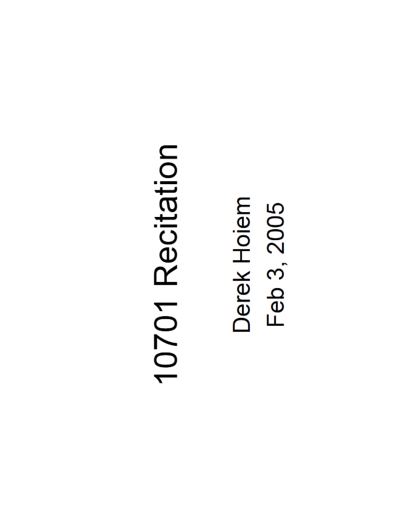 Second Recitation Session