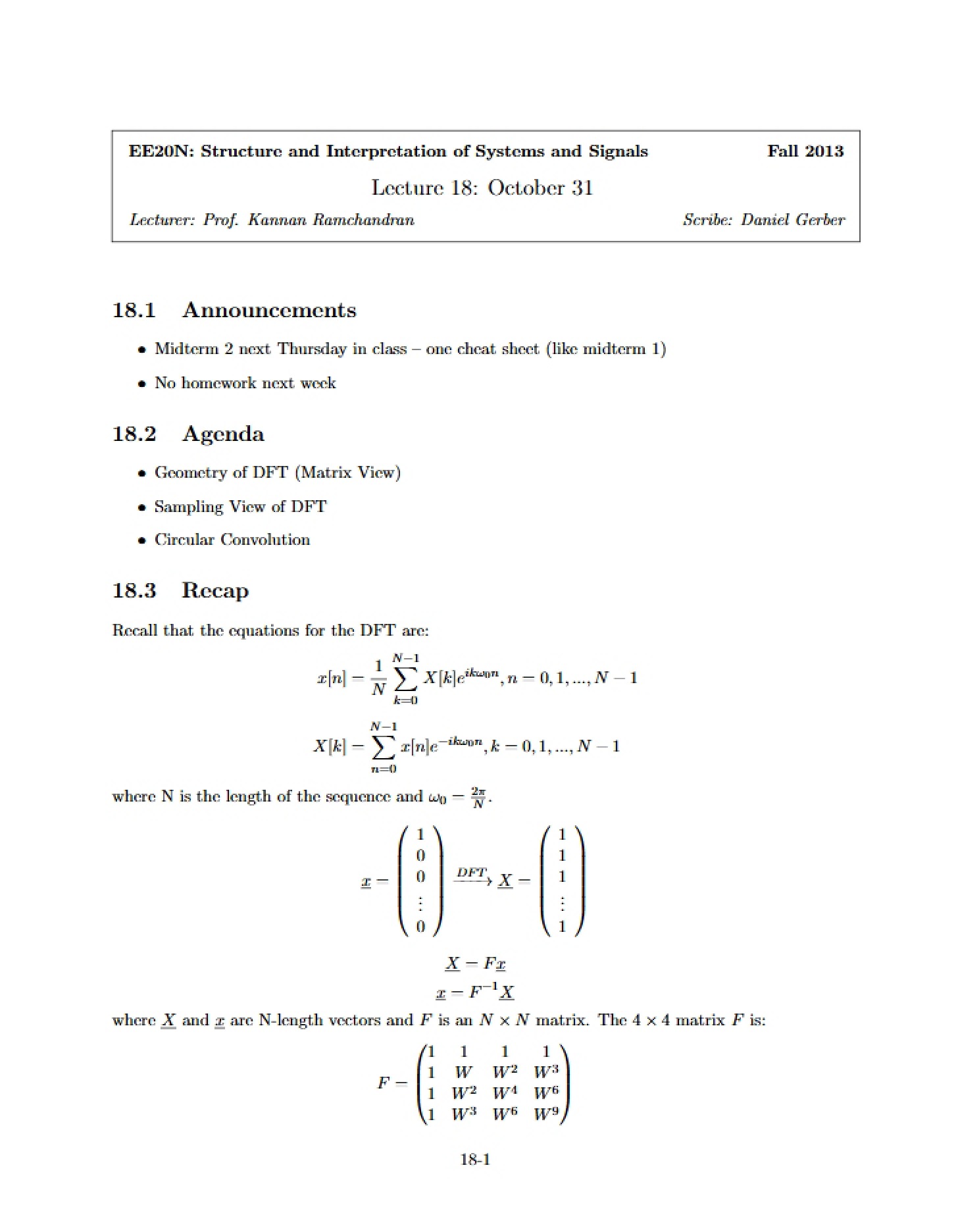 Lecture Eighteen
