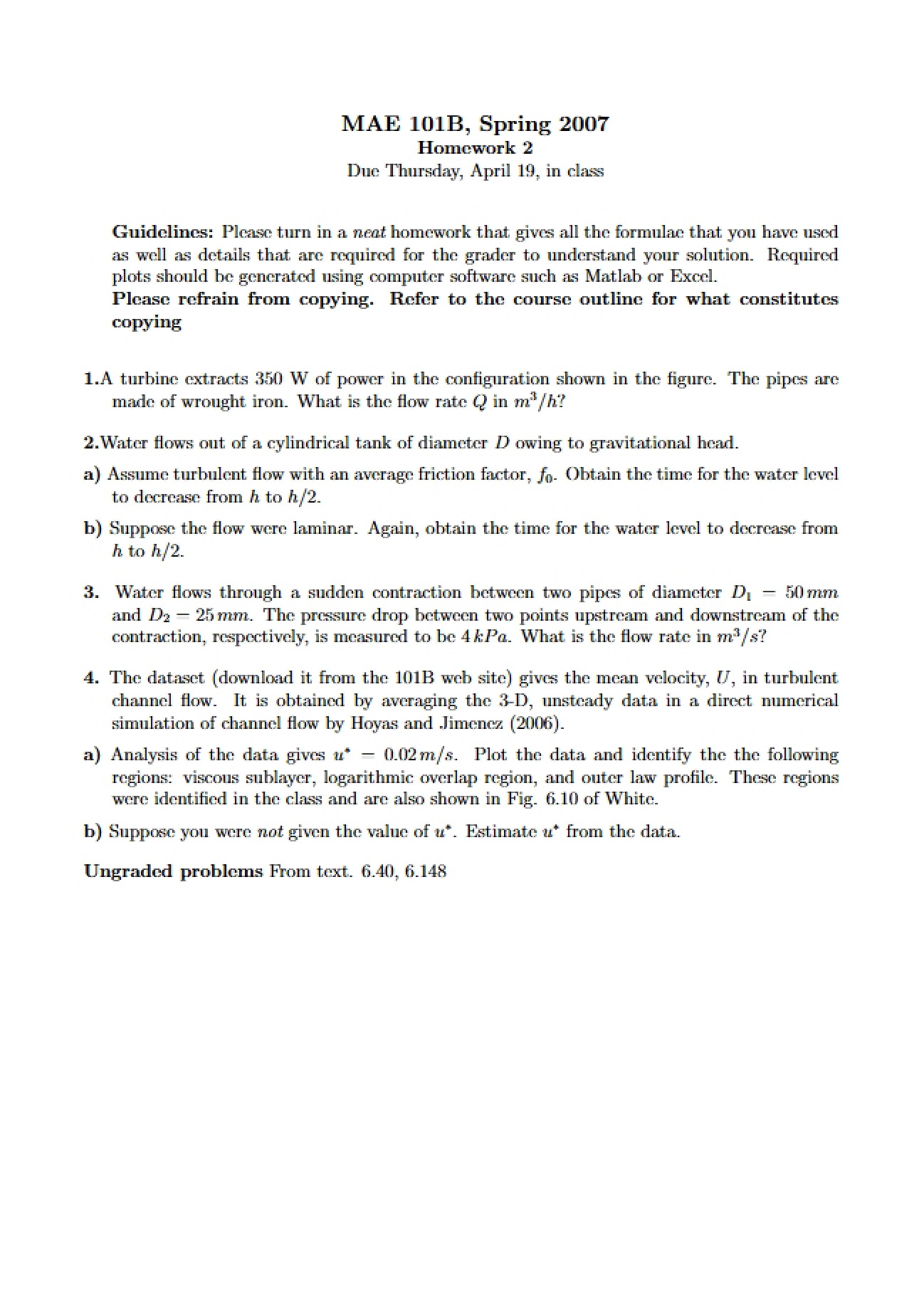 Advanced Fluid Mechanics Problem Set 2