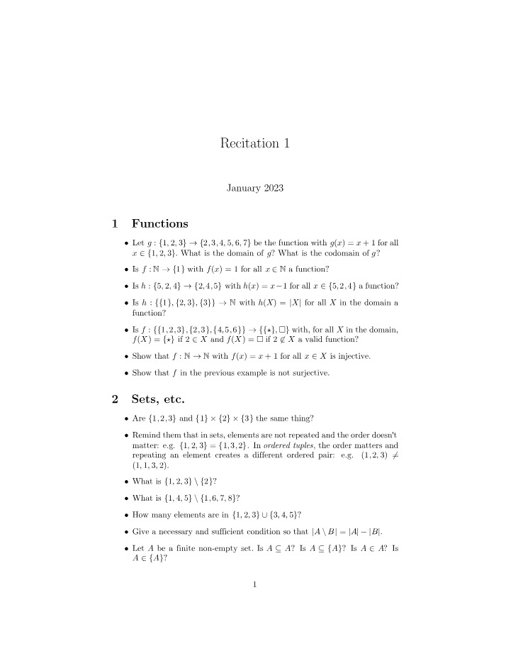 CSCI 4760 Recitation 1