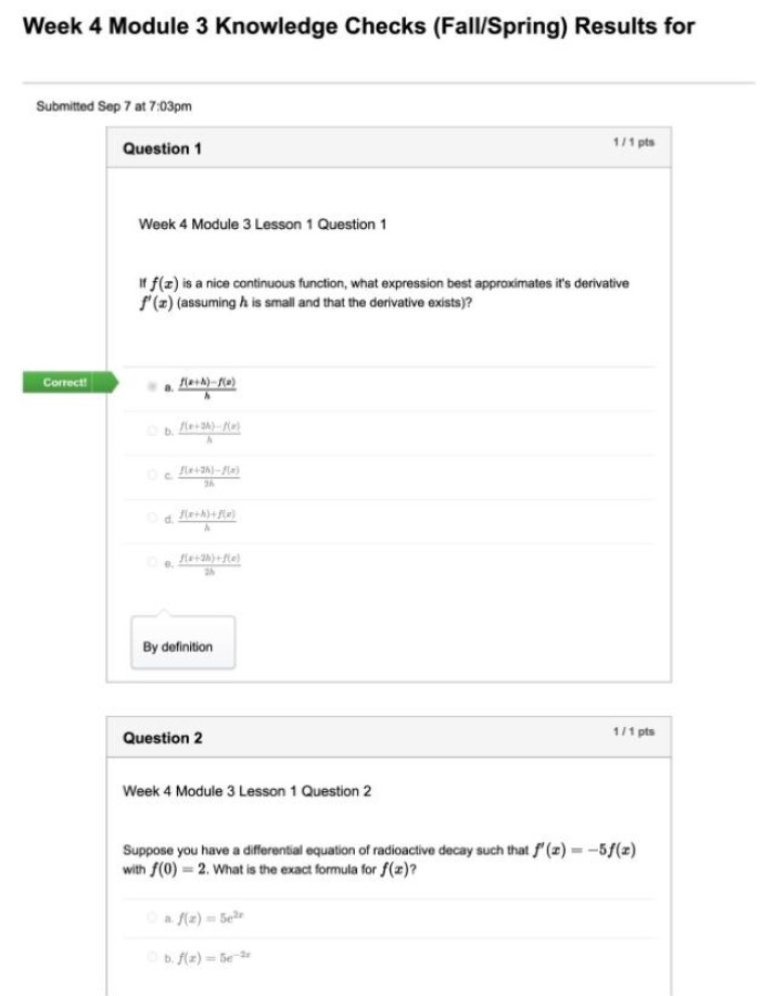 Module 3 Week 4 Knowledge Check Results