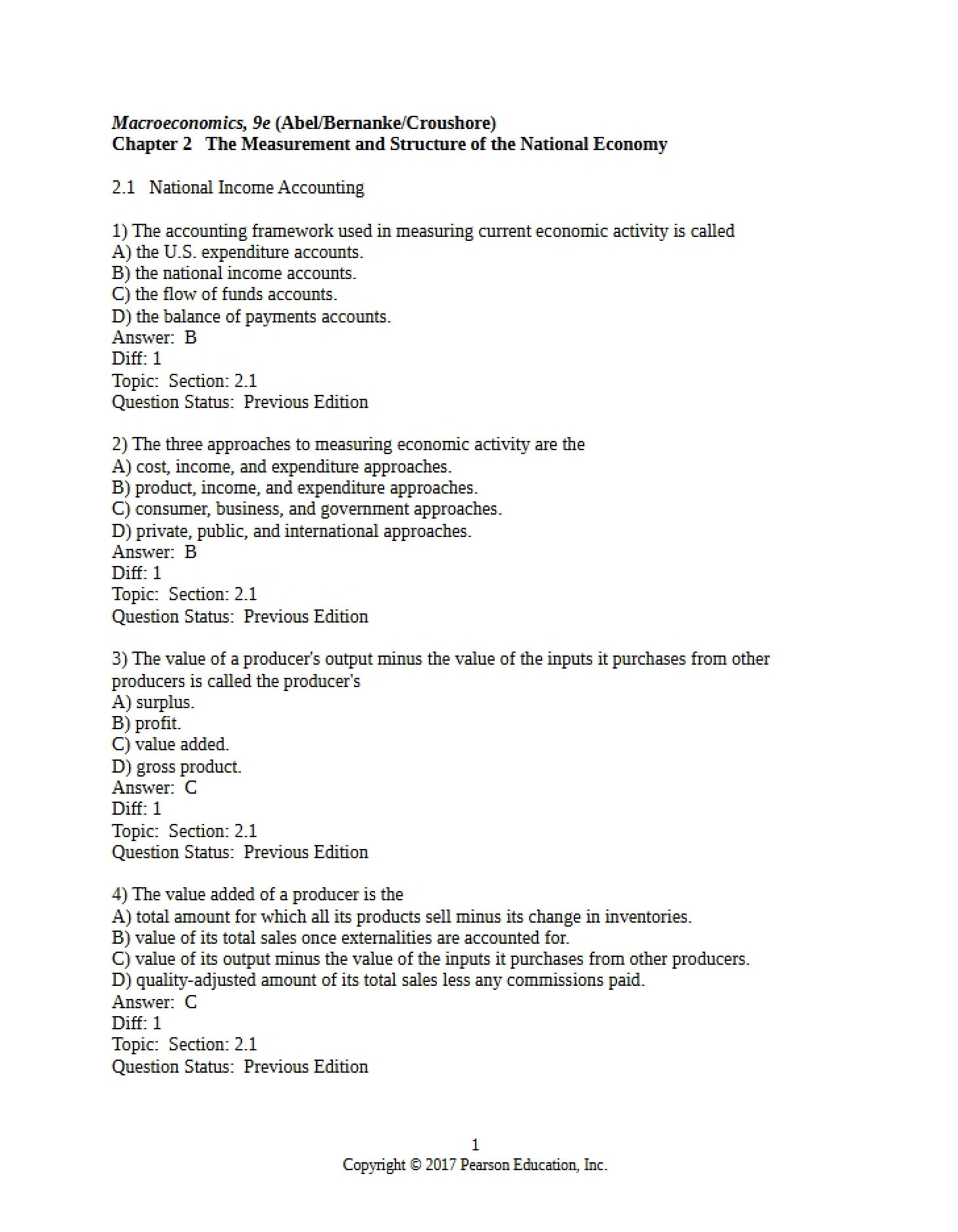 National Economy Structure and Measurement (Ch 2)